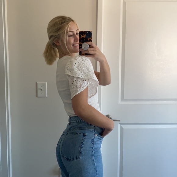 ANTHROPOLOGIE cream puff sleeve top - Picture 5 of 8